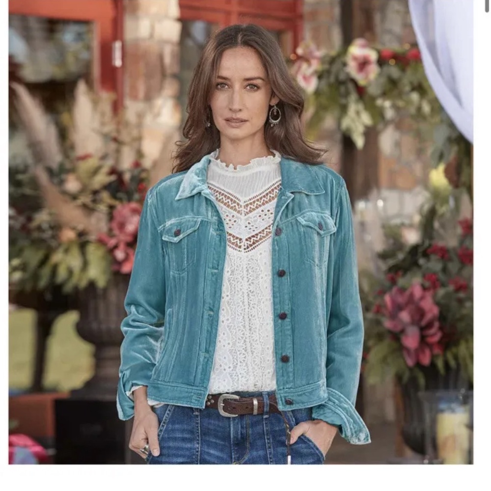 Sundance Wren Blue Velvet Jacket XS